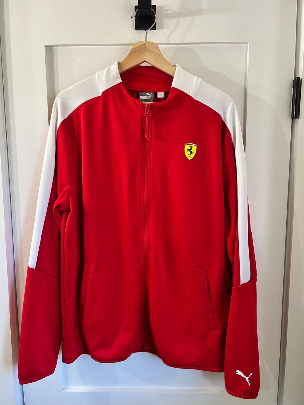 Puma Red and White Ferrari-Style Track Jacket